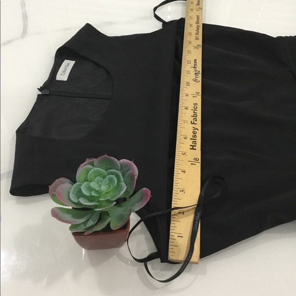 Calvin Klein Buckled Sheath Black Midi Dress - Picture 16 of 17